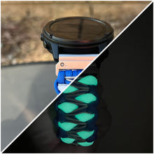 Load image into Gallery viewer, Quick Release Paracord Watchband, personalized to replace bands for Garmin 20mm, 22mm and 26mm\Glow in the Dark accents.