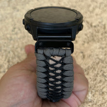 Load image into Gallery viewer, Quick Release Paracord Watchband, personalized to replace bands for Garmin 20mm, 22mm and 26mm.