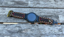 Load image into Gallery viewer, Quick Release Paracord Watchband, personalized to replace bands for Garmin 20mm, 22mm and 26mm|Camo.