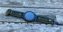 Load image into Gallery viewer, Quick Release Paracord Watchband, personalized to replace bands for Garmin 20mm, 22mm and 26mm|Camo.