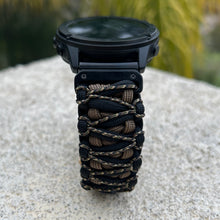 Load image into Gallery viewer, Quick Release Paracord Watchband, personalized to replace bands for Garmin 20mm, 22mm and 26mm|Camo.
