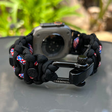 Cargar imagen en el visor de la galería, Paracord Watch Band compatible with Apple Watch Series 1, 2, 3, 4, 5, 6, 7, 8, 9, 10, Ultra, Ultra 2 & SE (watch not included)