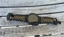 Load image into Gallery viewer, Quick Release Paracord Watchband, personalized to replace bands for Garmin 20mm, 22mm and 26mm|Coyote|Black|Olive Drab