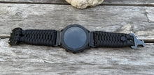 Load image into Gallery viewer, Quick Release Paracord Watchband, personalized to replace bands for Garmin 20mm, 22mm and 26mm|Black.