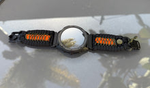 Load image into Gallery viewer, Quick Release Paracord Watchband, personalized to replace bands for Garmin 20mm, 22mm and 26mm|Neon Orange|Olive Drab.