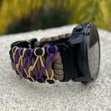 Load image into Gallery viewer, Quick Release Paracord Watchband, personalized to replace bands for Garmin 20mm, 22mm and 26mm.