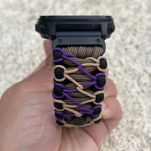 Load image into Gallery viewer, Quick Release Paracord Watchband, personalized to replace bands for Garmin 20mm, 22mm and 26mm.