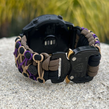 Load image into Gallery viewer, Quick Release Paracord Watchband, personalized to replace bands for Garmin 20mm, 22mm and 26mm.