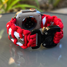 Cargar imagen en el visor de la galería, Paracord Watch Band compatible with Apple Watch Series 1, 2, 3, 4, 5, 6, 7, 8, 9, Ultra, Ultra 2 & SE (watch not included)