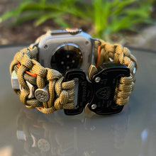 Load image into Gallery viewer, Paracord Watch Band compatible with Apple Watch Series 1, 2, 3, 4, 5, 6, 7, 8, 9, 10, Ultra, Ultra 2 & SE (watch not included)