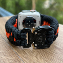 Cargar imagen en el visor de la galería, Paracord Watch Band compatible with Apple Watch Series 1, 2, 3, 4, 5, 6, 7, 8, 9, Ultra, Ultra 2 & SE (watch not included)