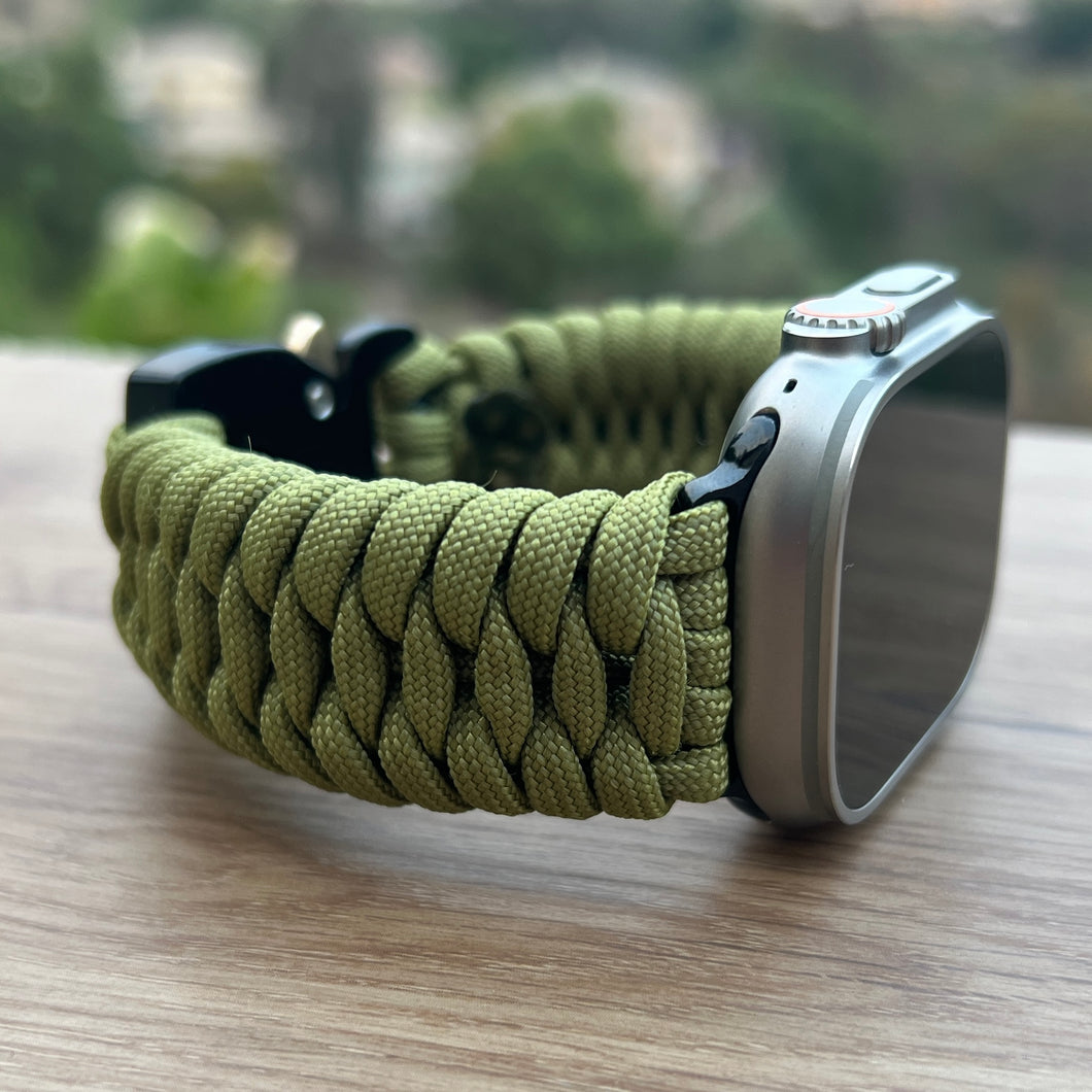 Paracord Watch Band compatible with Apple Watch  Series 1, 2, 3, 4, 5, 6, 7, 8, 9, Ultra, Ultra 2 & SE (watch not included)