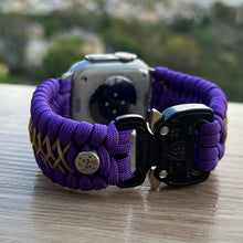 Cargar imagen en el visor de la galería, Paracord Watch Band compatible with Apple Watch Series 1, 2, 3, 4, 5, 6, 7, 8, 9, Ultra, Ultra 2 & SE (watch not included)