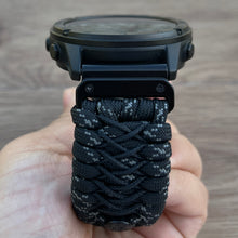 Load image into Gallery viewer, Quick Release Paracord Watchband, personalized to replace bands for Garmin 20mm, 22mm and 26mm.