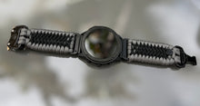 Load image into Gallery viewer, Quick Release Paracord Watchband, personalized to replace bands for Garmin 20mm, 22mm and 26mm|Charcoal Grey and Black.