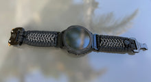 Load image into Gallery viewer, Quick Release Paracord Watchband, personalized to replace bands for Garmin 20mm, 22mm and 26mm|Black and Charcoal.