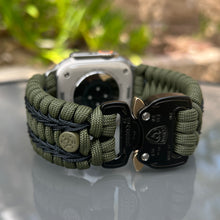 Cargar imagen en el visor de la galería, Paracord Watch Band compatible with Apple Watch Series 1, 2, 3, 4, 5, 6, 7, 8, 9, Ultra, Ultra 2 & SE (watch not included)
