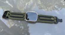 Cargar imagen en el visor de la galería, Paracord Watch Band compatible with Apple Watch Series 1, 2, 3, 4, 5, 6, 7, 8, 9, Ultra, Ultra 2 & SE (watch not included)