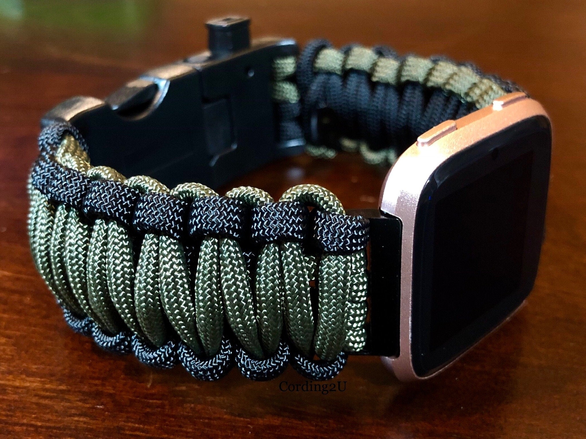 Paracord Watch Band for Fitbit Versa 1, Versa 2, Versa Lite, Versa 3,Versa 4, Fitbit Sense and Fitbit Sense 2024 2 (watch not included)