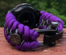 Load image into Gallery viewer, Samsung Galaxy Watch Band, Galaxy 42mm, Galaxy 46mm, Gear S3 Frontier, Gear S3 Classic, Gear Sport, 550 Paracord Watch Band.