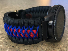 Load image into Gallery viewer, Samsung Galaxy Watch Band, Galaxy 42mm, Galaxy 46mm, Gear S3 Frontier, Gear S3 Classic, Gear Sport, 550 Paracord Watch Band.