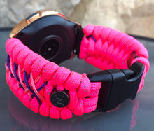 Load image into Gallery viewer, Samsung Galaxy Watch Band, Galaxy 42mm, Galaxy 46mm, Gear S3 Frontier, Gear S3 Classic, Gear Sport, 550 Paracord Watch Band.
