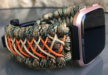 Load image into Gallery viewer, Paracord Watch Band compatible with Fitbit Versa 1, Versa Lite, Versa 2, Versa 3, Versa 4, Sense, Sense 2 (watch not included).