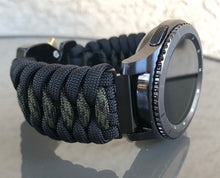Load image into Gallery viewer, Samsung Galaxy Watch Band, Galaxy 42mm, Galaxy 46mm, Gear S3 Frontier, Gear S3 Classic, Gear Sport, 550 Paracord Watch Band.