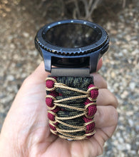 Load image into Gallery viewer, Samsung Galaxy Watch Band, Galaxy 42mm, Galaxy 46mm, Gear S3 Frontier, Gear S3 Classic, Gear Sport, 550 Paracord Watch Band.