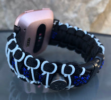 Load image into Gallery viewer, Paracord Watch Band compatible with Fitbit Versa 1, Versa Lite, Versa 2, Versa 3, Versa 4, Sense, Sense 2 (watch not included).
