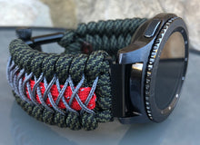Load image into Gallery viewer, Samsung Galaxy Watch Band, Galaxy 42mm, Galaxy 46mm, Gear S3 Frontier, Gear S3 Classic, Gear Sport, 550 Paracord Watch Band.