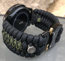Load image into Gallery viewer, Samsung Galaxy Watch Band, Galaxy 42mm, Galaxy 46mm, Gear S3 Frontier, Gear S3 Classic, Gear Sport, 550 Paracord Watch Band.
