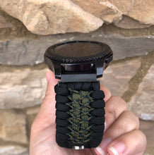 Load image into Gallery viewer, Samsung Galaxy Watch Band, Galaxy 42mm, Galaxy 46mm, Gear S3 Frontier, Gear S3 Classic, Gear Sport, 550 Paracord Watch Band.
