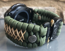 Load image into Gallery viewer, Samsung Galaxy Watch Band, Galaxy 42mm, Galaxy 46mm, Gear S3 Frontier, Gear S3 Classic, Gear Sport, 550 Paracord Watch Band.