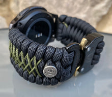 Load image into Gallery viewer, Samsung Galaxy Watch Band, Galaxy 42mm, Galaxy 46mm, Gear S3 Frontier, Gear S3 Classic, Gear Sport, 550 Paracord Watch Band.