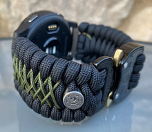 Load image into Gallery viewer, Paracord Watch Band compatible with Garmin Approach S12, Approach S40, Approach S42, D2 Air, Vivoactive 3S, Vivoactive 3, Vivoactive 3 Music, Vivoactive 4S, Vivoactive 4, Venu, Venu 2S, Venu 2, Venu SQ, Venu Music (watch not included)