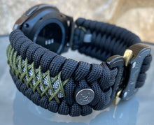 Load image into Gallery viewer, Samsung Galaxy Watch Band, Galaxy 42mm, Galaxy 46mm, Gear S3 Frontier, Gear S3 Classic, Gear Sport, 550 Paracord Watch Band.