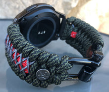 Load image into Gallery viewer, Samsung Galaxy Watch Band, Galaxy 42mm, Galaxy 46mm, Gear S3 Frontier, Gear S3 Classic, Gear Sport, 550 Paracord Watch Band.