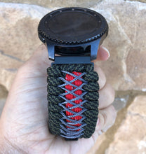 Load image into Gallery viewer, Samsung Galaxy Watch Band, Galaxy 42mm, Galaxy 46mm, Gear S3 Frontier, Gear S3 Classic, Gear Sport, 550 Paracord Watch Band.