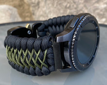 Load image into Gallery viewer, Samsung Galaxy Watch Band, Galaxy 42mm, Galaxy 46mm, Gear S3 Frontier, Gear S3 Classic, Gear Sport, 550 Paracord Watch Band.