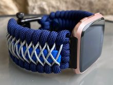 Lade das Bild in den Galerie-Viewer, Paracord Watch Band compatible with Fitbit Versa 1, Versa Lite, Versa 2, Versa 3, Versa 4, Sense, Sense 2 (watch not included).