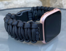 Load image into Gallery viewer, Paracord Watch Band compatible with Fitbit Versa 1, Versa Lite, Versa 2, Versa 3, Versa 4, Sense, Sense 2 (watch not included).