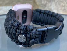 Load image into Gallery viewer, Paracord Watch Band compatible with Fitbit Versa 1, Versa Lite, Versa 2, Versa 3, Versa 4, Sense, Sense 2 (watch not included).