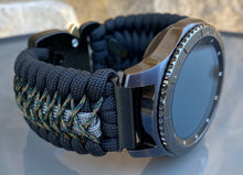 Load image into Gallery viewer, Samsung Galaxy Watch Band, Galaxy 42mm, Galaxy 46mm, Gear S3 Frontier, Gear S3 Classic, Gear Sport, 550 Paracord Watch Band.