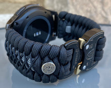 Load image into Gallery viewer, Samsung Galaxy Watch Band, Galaxy 42mm, Galaxy 46mm, Gear S3 Frontier, Gear S3 Classic, Gear Sport, 550 Paracord Watch Band.