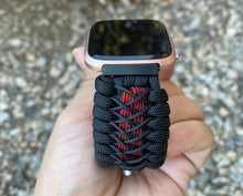 Load image into Gallery viewer, Paracord Watch Band compatible with Fitbit Versa 1, Versa Lite, Versa 2, Versa 3, Versa 4, Sense, Sense 2 (watch not included).