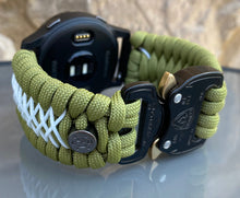 Load image into Gallery viewer, Paracord Watch Band compatible with Garmin Approach S12, Approach S40, Approach S42, D2 Air, Vivoactive 3S, Vivoactive 3, Vivoactive 3 Music, Vivoactive 4S, Vivoactive 4, Venu, Venu 2S, Venu 2, Venu SQ, Venu Music (watch not included)
