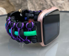 Lade das Bild in den Galerie-Viewer, Paracord Watch Band compatible with Fitbit Versa 1, Versa Lite, Versa 2, Versa 3, Versa 4, Sense, Sense 2 (watch not included).