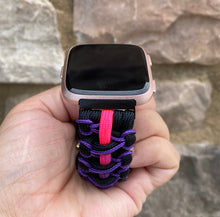 Lade das Bild in den Galerie-Viewer, Paracord Watch Band compatible with Fitbit Versa 1, Versa Lite, Versa 2, Versa 3, Versa 4, Sense, Sense 2 (watch not included).