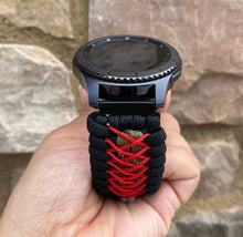 Load image into Gallery viewer, Samsung Galaxy Watch Band, Galaxy 42mm, Galaxy 46mm, Gear S3 Frontier, Gear S3 Classic, Gear Sport, 550 Paracord Watch Band.